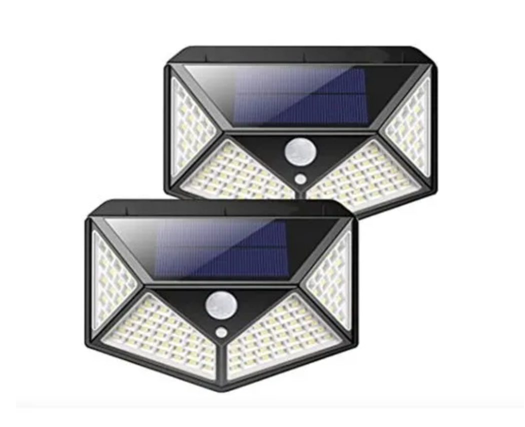 Foco Solar Led Exterior 100 Led Con Sensor De Movimiento