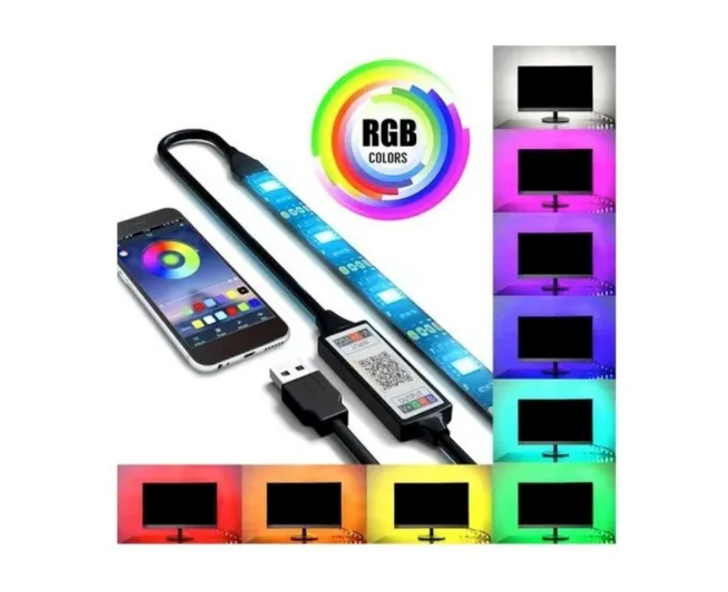 Cinta Tv Bluetooth Led 5 Metros Rgb Usb Smart 5v
