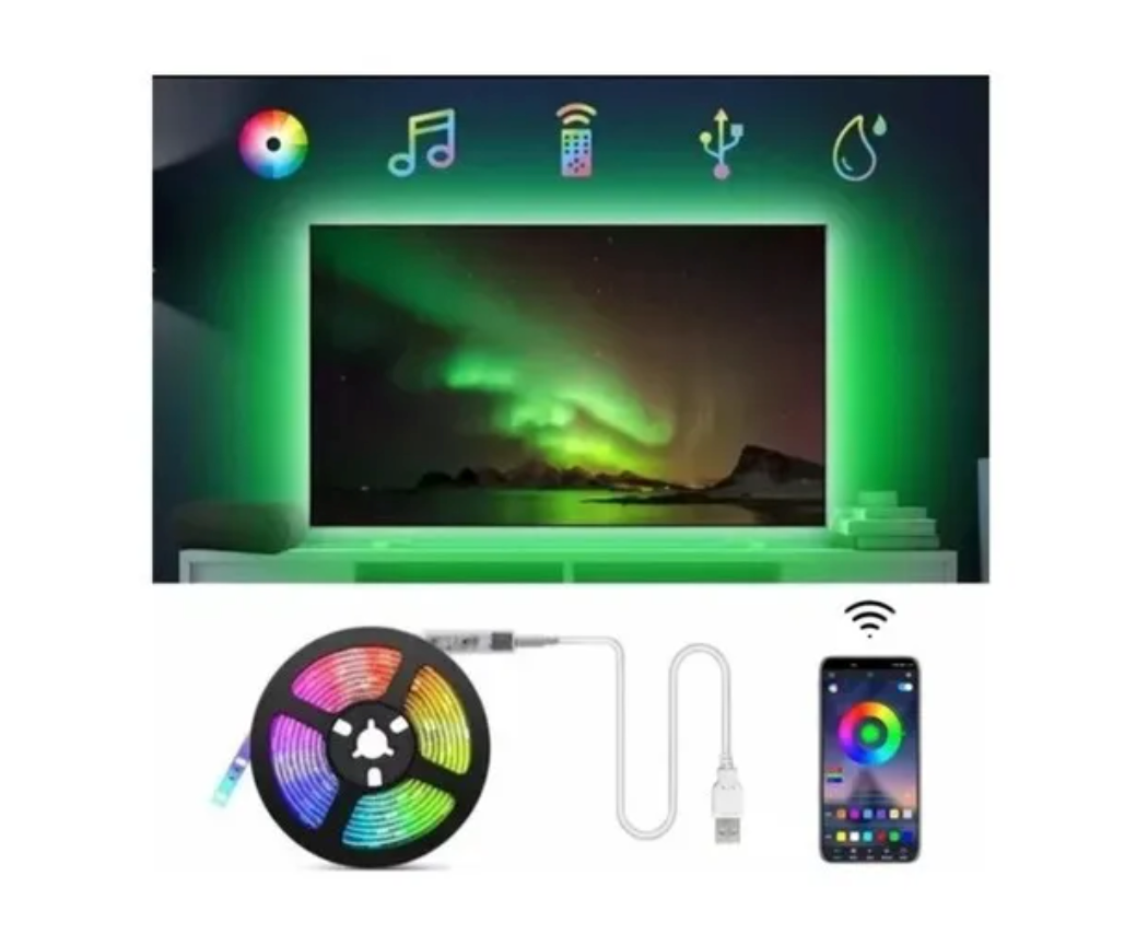 Cinta Tv Bluetooth Led 5 Metros Rgb Usb Smart 5v