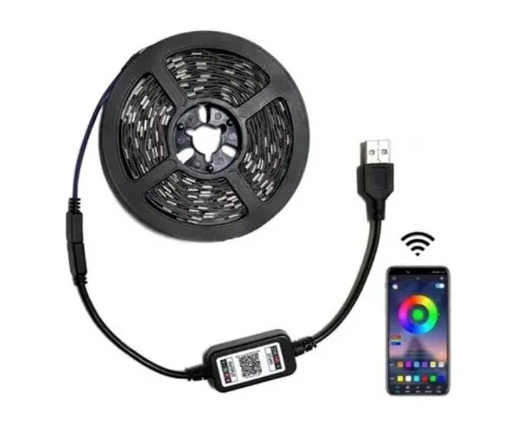 Cinta Tv Bluetooth Led 5 Metros Rgb Usb Smart 5v
