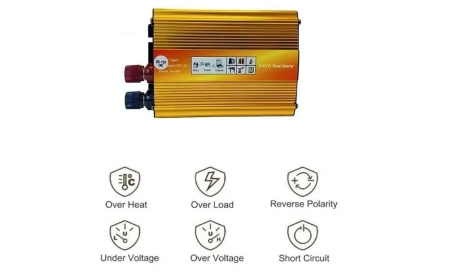 Inversor De Voltaje 500w Dc12v A Ac220v Onda Modificada