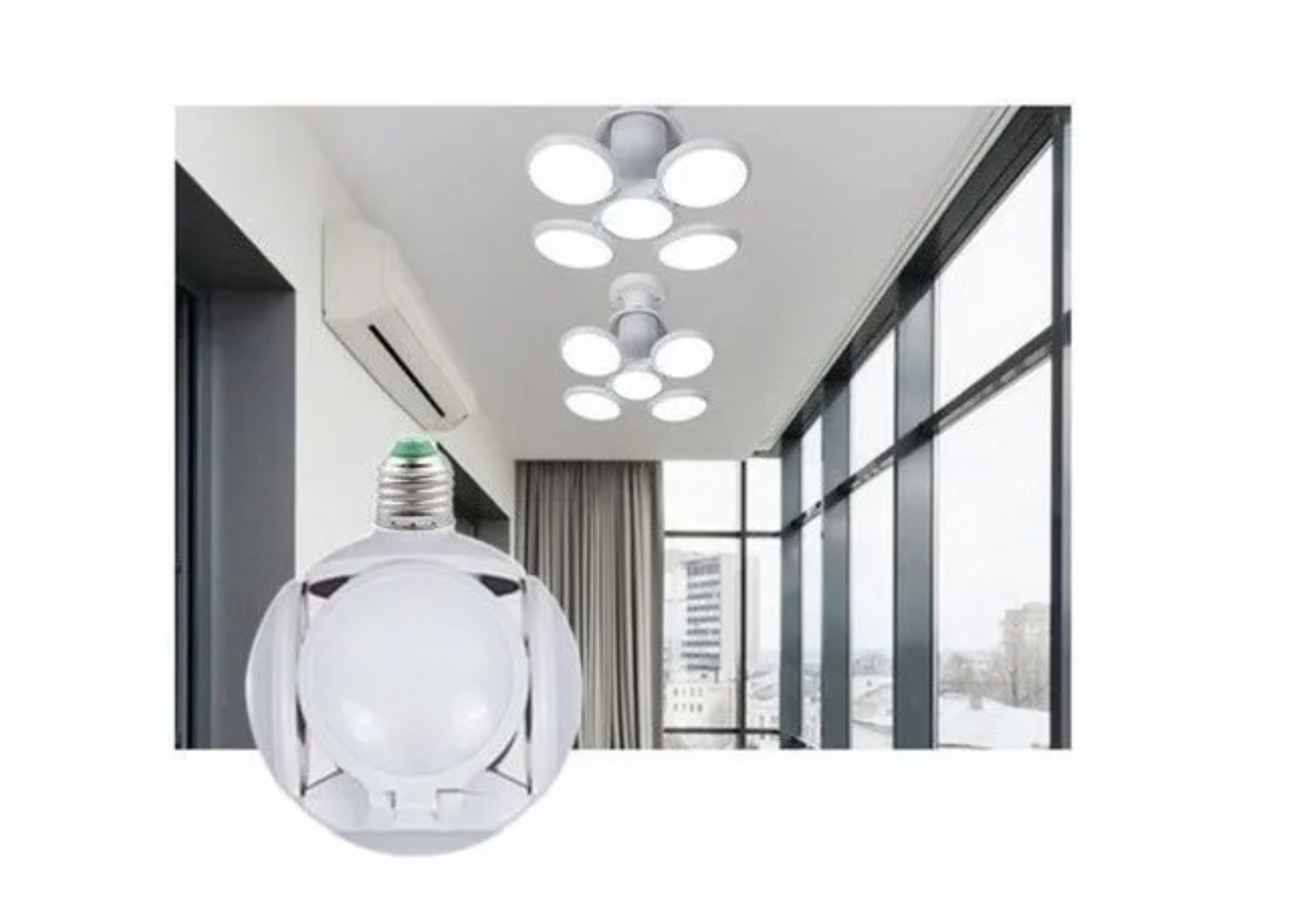 Ampolleta Lampara Led 40w Pelota Futbol Ufo Plegable