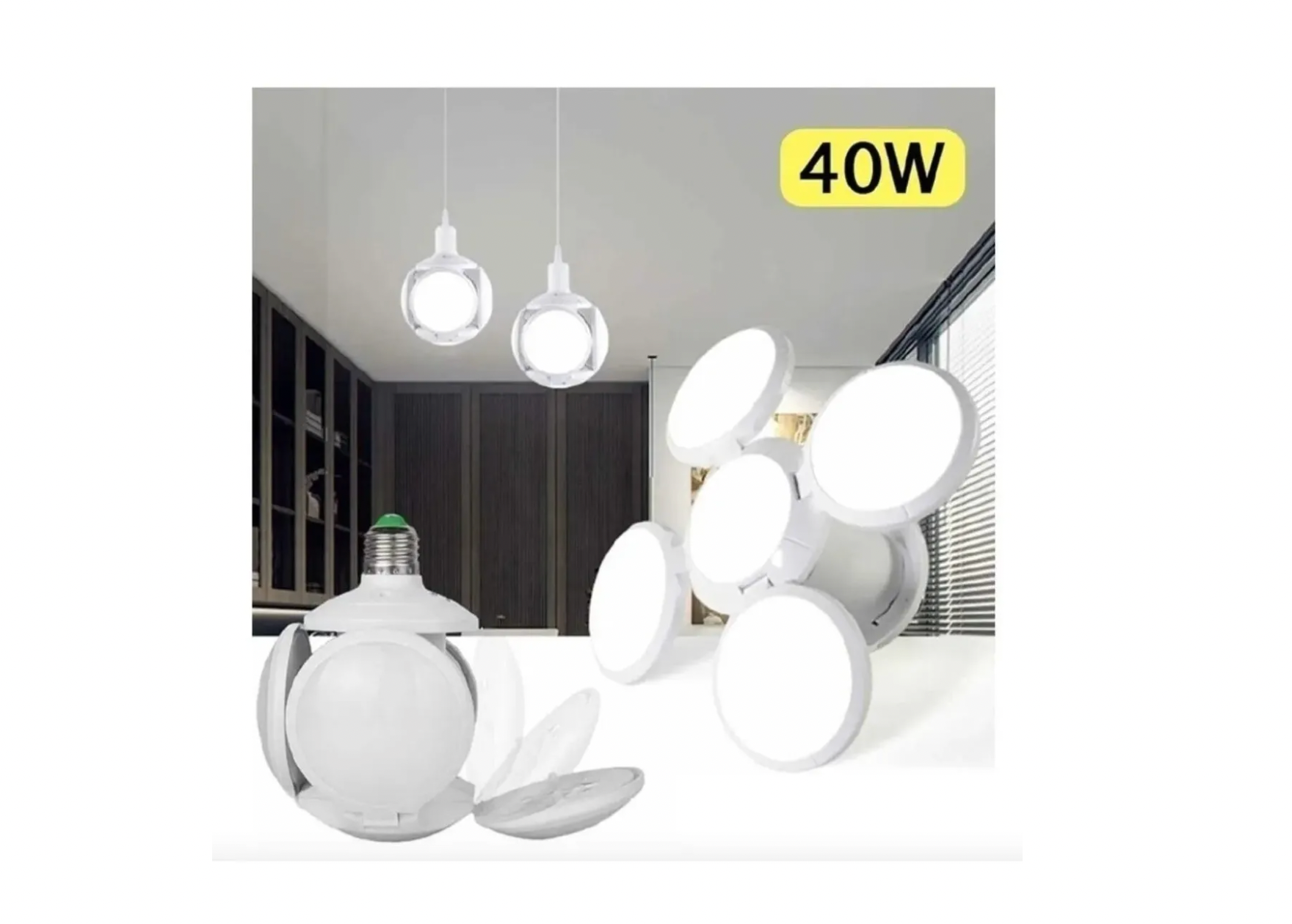 Ampolleta Lampara Led 40w Pelota Futbol Ufo Plegable