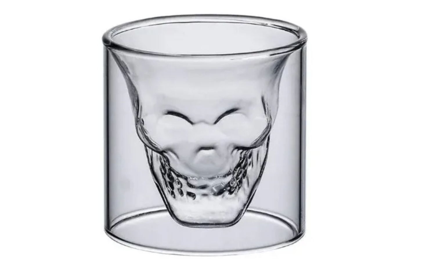 Set 4 Vasos Calavera De Doble Capa Para Shot O Café