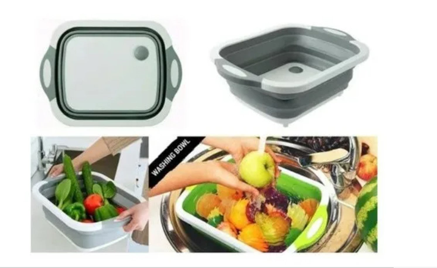 Tabla De Silicona 2 En 1 De Cortar Plegable Drenaje Cocina