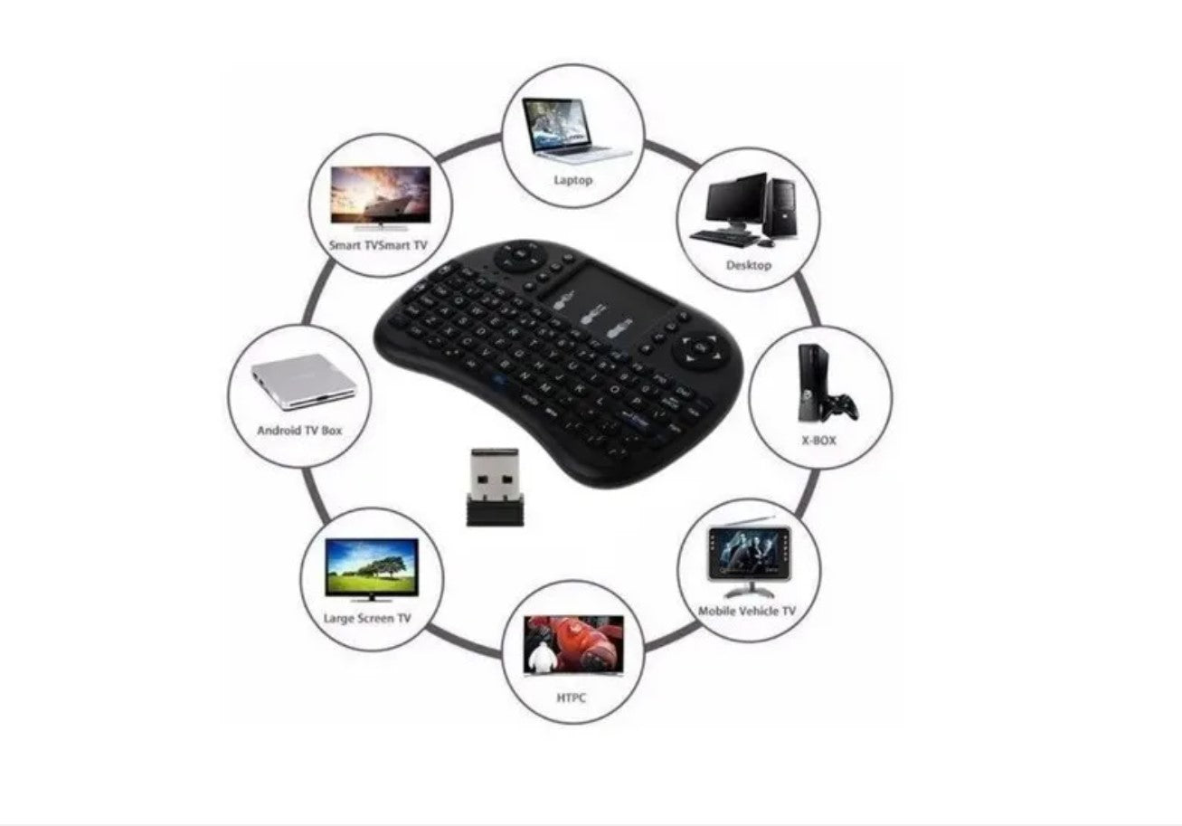 Mini Teclado Con Luz Inalámbrico Touchpad Smart Tv Pc Xbox