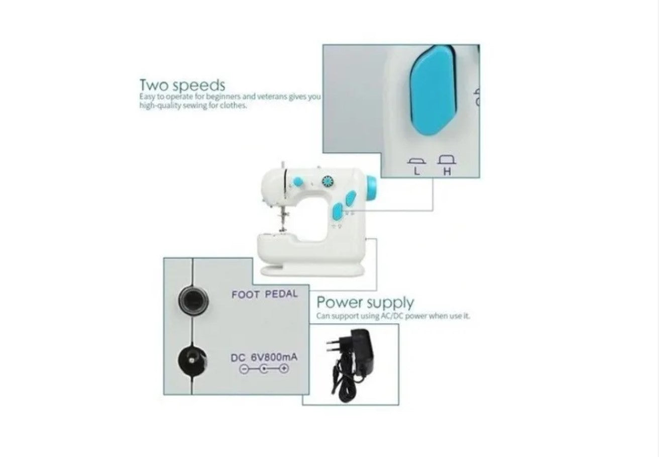 Maquina Yfsm-306 Coser Portátil A Pedal Eléctrica