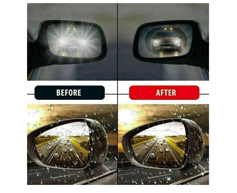 Kit Par Lamina Espejo Retrovisor Anti Lluvia Impermeable
