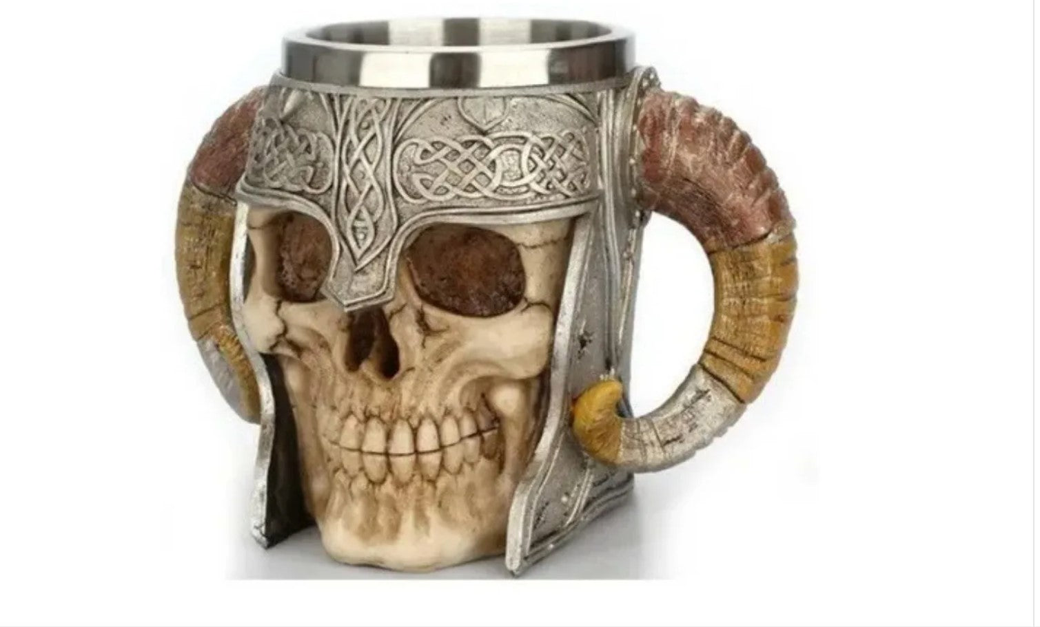 Tazon Taza Mugs Vikingo Craneo Con Casco Cuernos Medieval