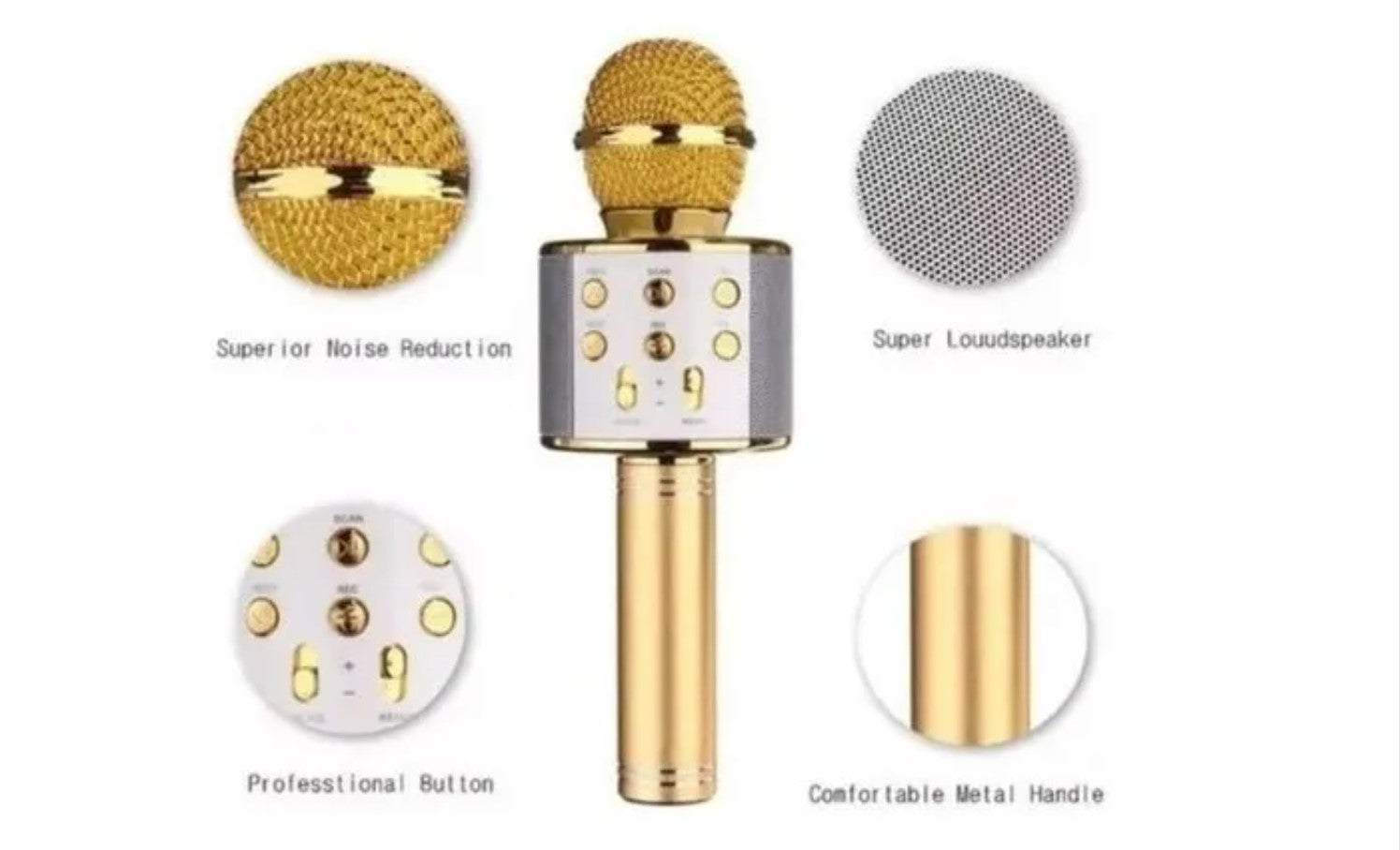 Micrófono Parlante Karaoke Bluetooth Inalámbrico
