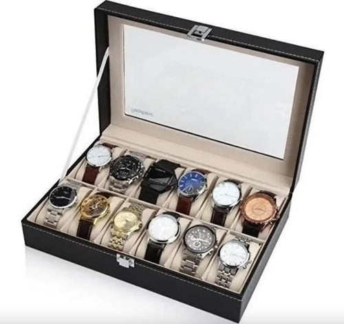 Caja Organizador De Reloj 12 Espacios Joyero