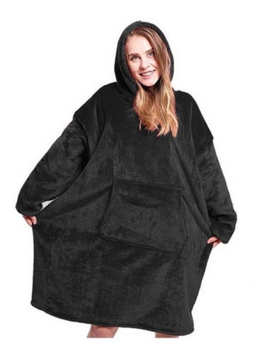 Poleron Manta Con Capucha Abrigo Para Invierno